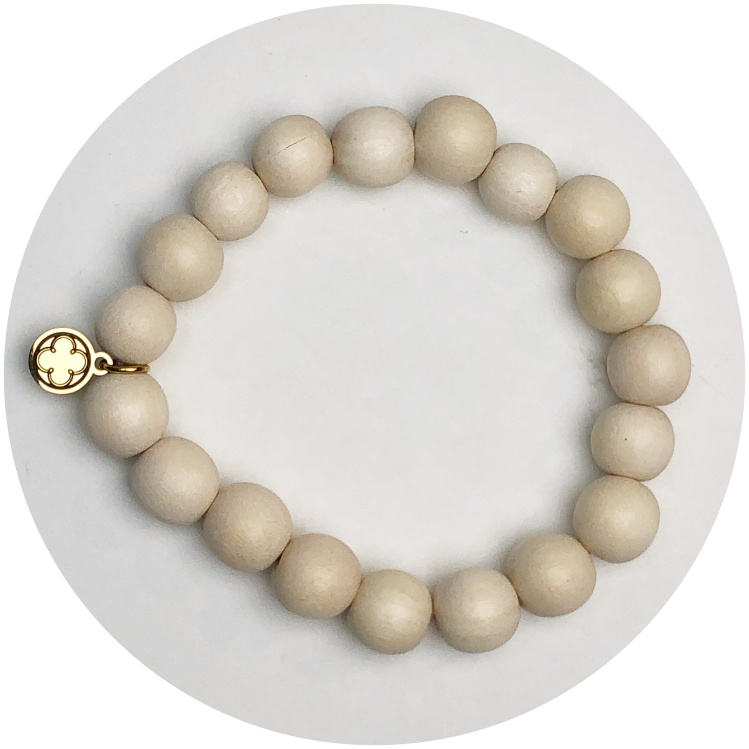 Blonde Wood Beaded Bracelet