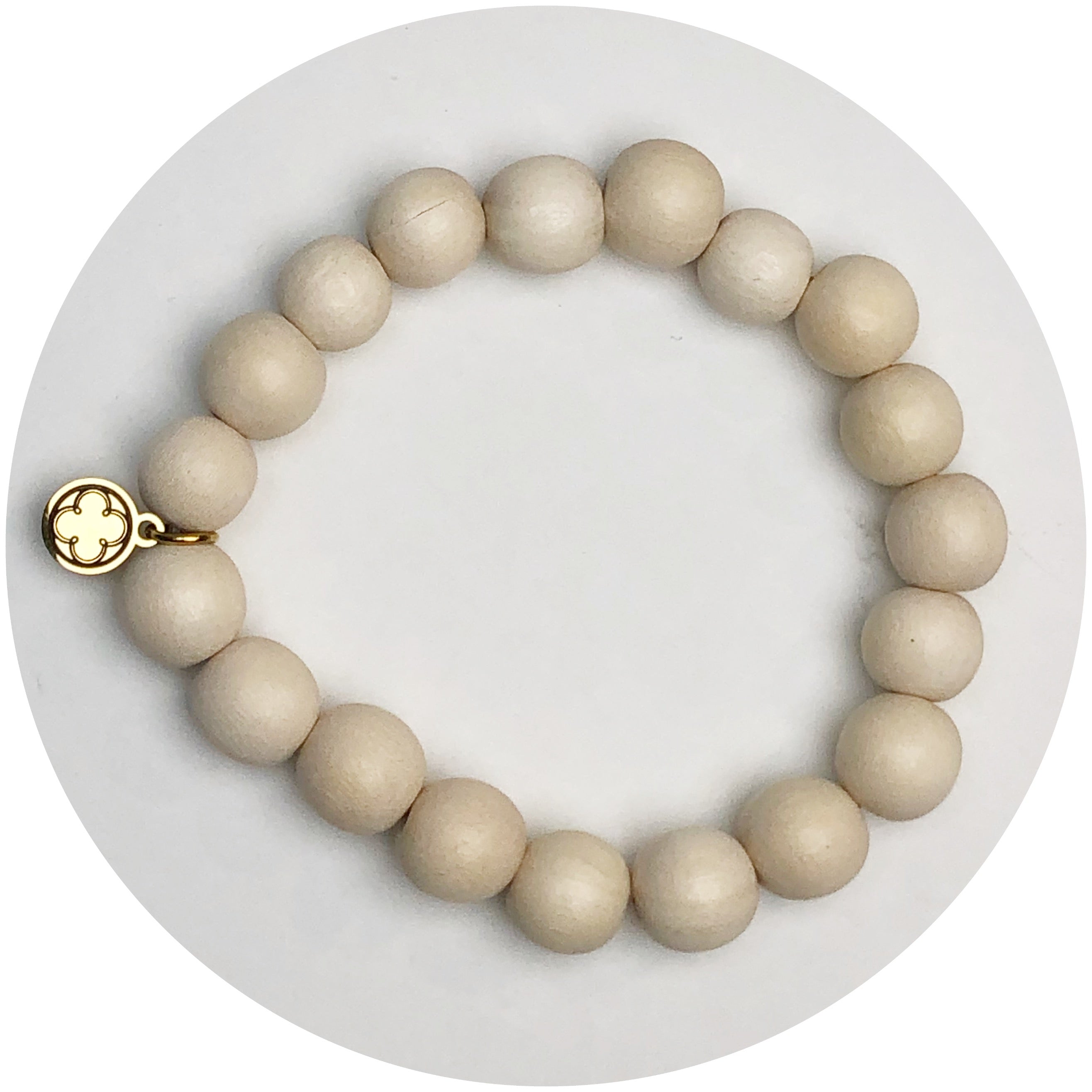 Blonde Wood Beaded Bracelet