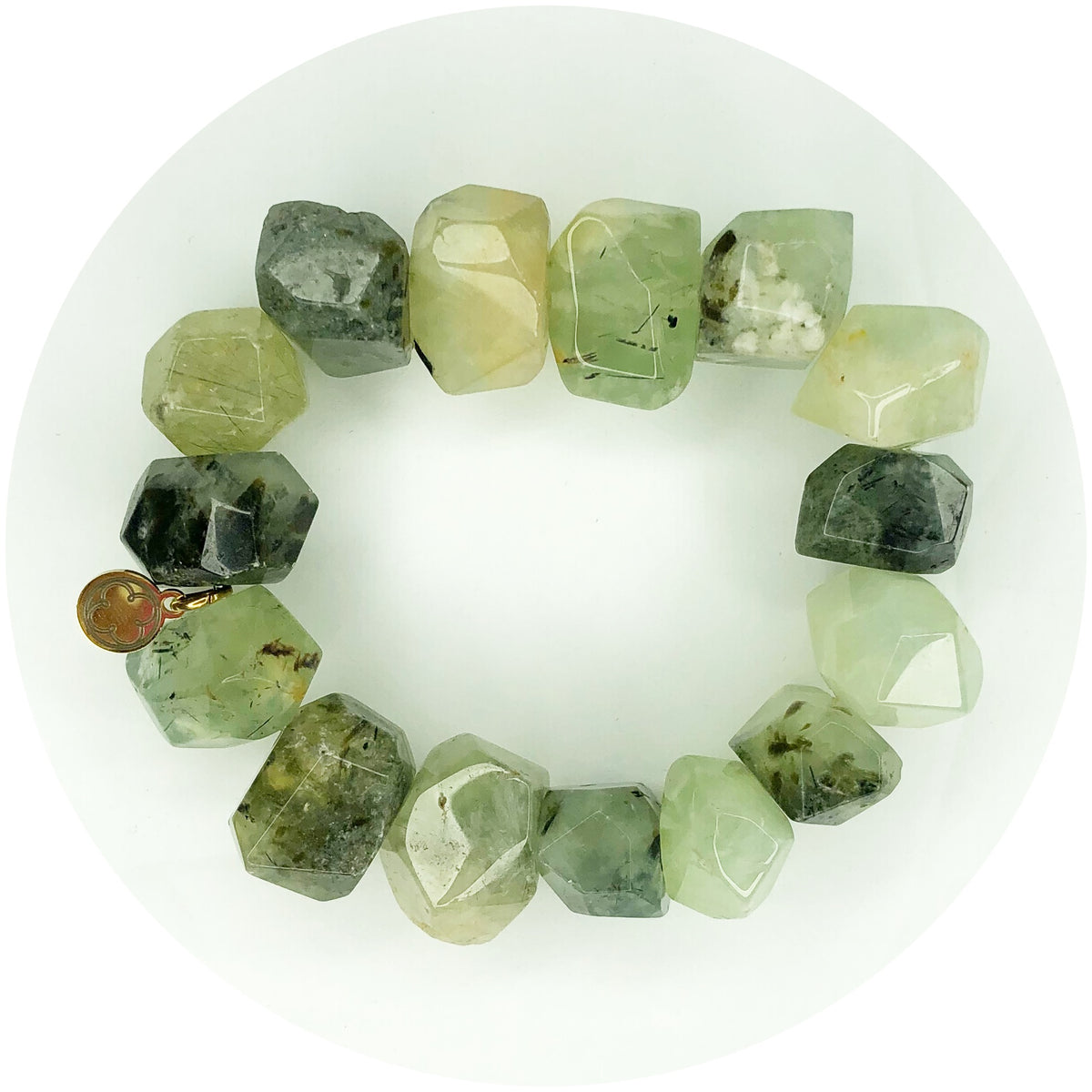 Forest Moss Jade Nugget Bracelet