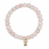 Mens Rose Quartz With Gold Pavé Cancer Awareness Ribbon Pendant - Oriana LaMarca Designs