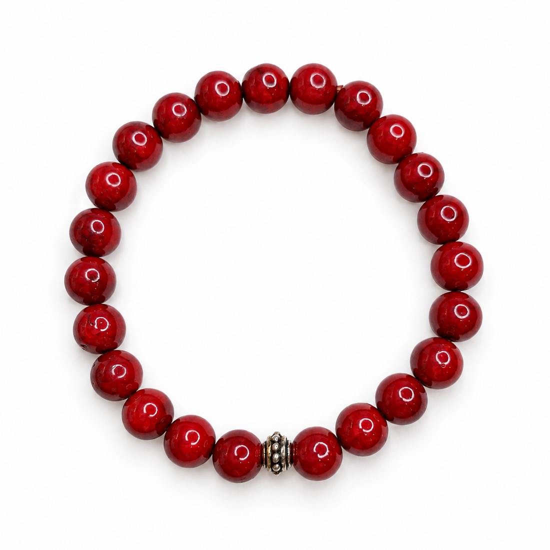 Mens Red Howlite with Antique Silver Accent - Oriana LaMarca Designs