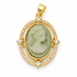 Green Cameo Pendant on a white studio background