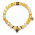 Mens Yellow Agate Pavè Shield of Honor on white studio background