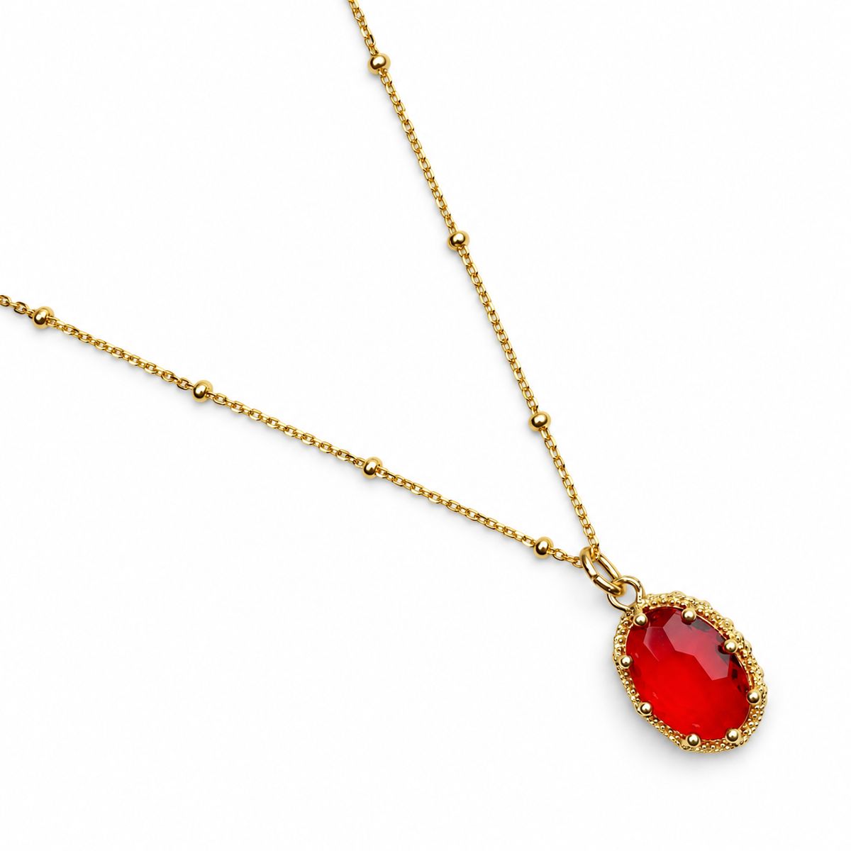 Ruby Hidden Gem Necklace studio photo
