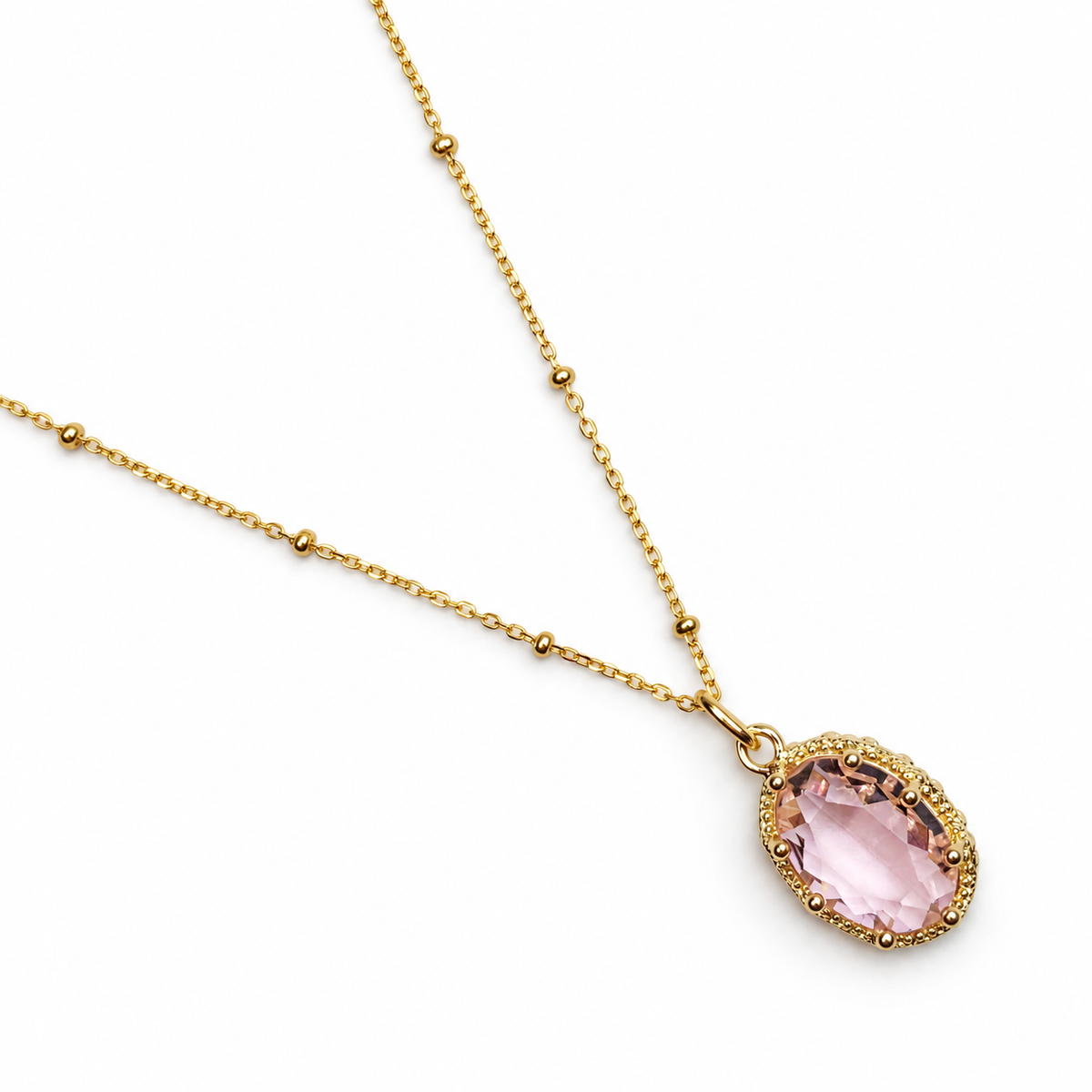 Coral Hidden Gem Necklace studio photo