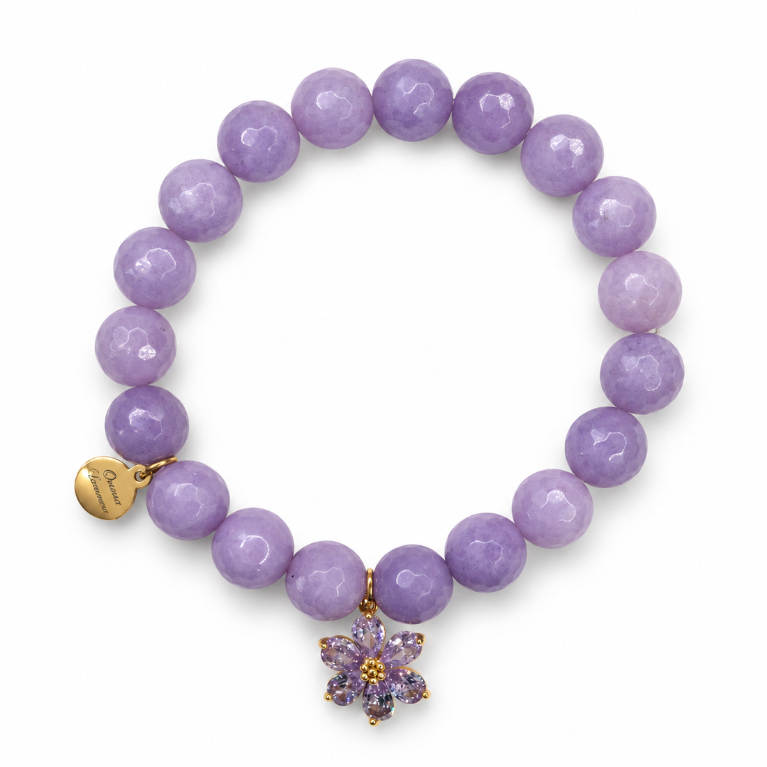 Lavender Jade with Pavé Lavender Daisy Pendant — Oriana LaMarca