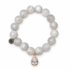 Milky Cloud Agate with Pavé Rose Gold Teardrop Pendant — Oriana LaMarca
