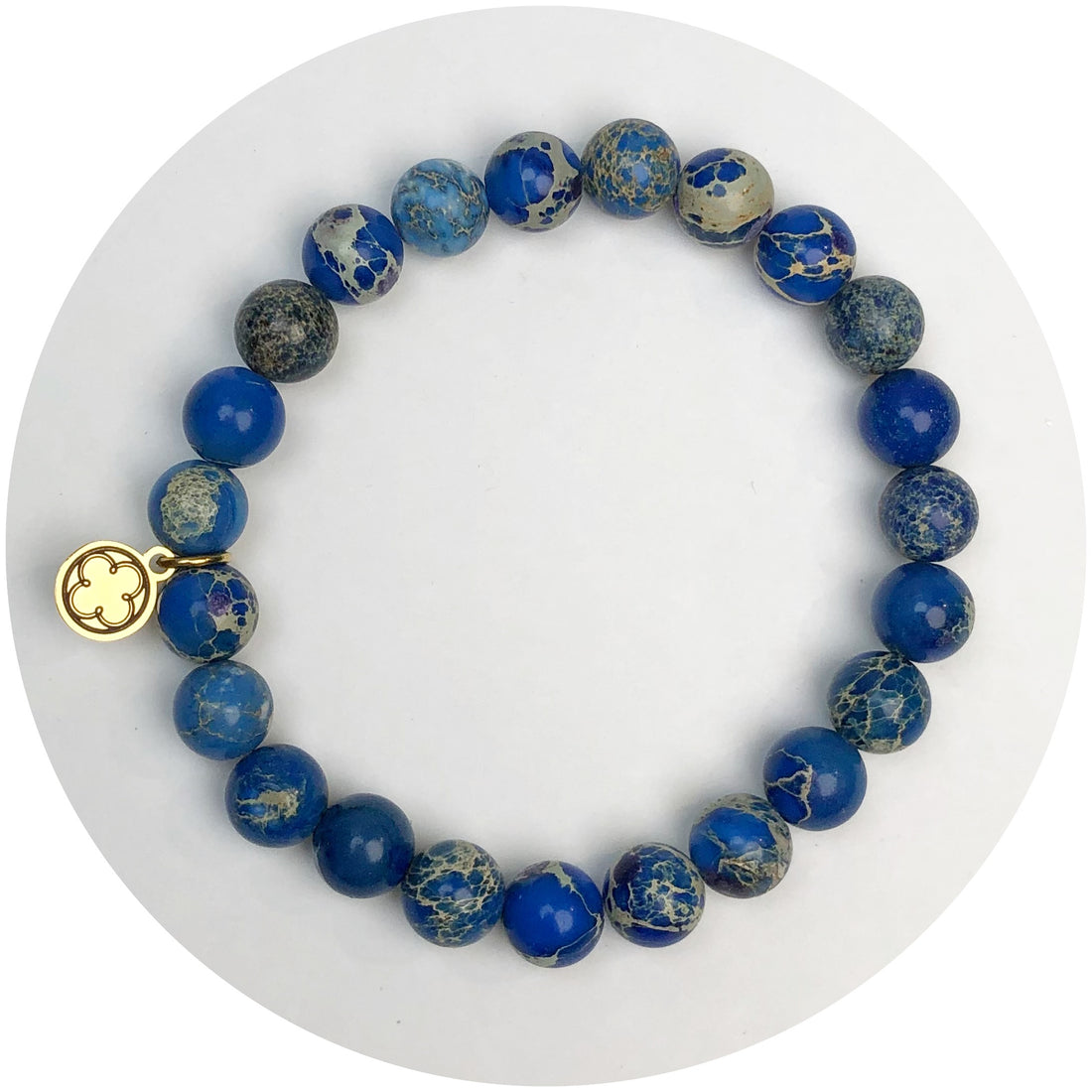 Blue Imperial Jasper Beaded Bracelet