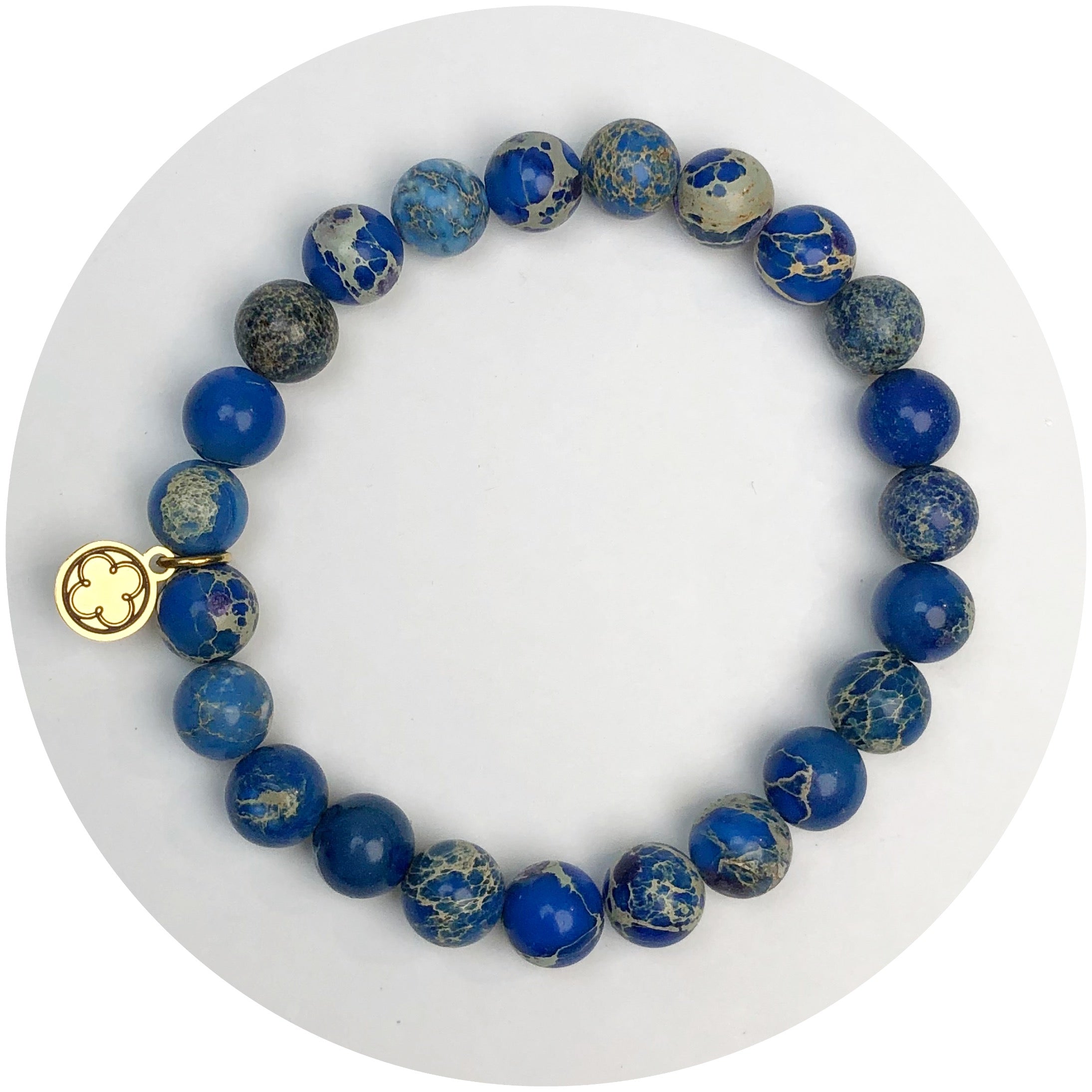 Blue Imperial Jasper Beaded Bracelet
