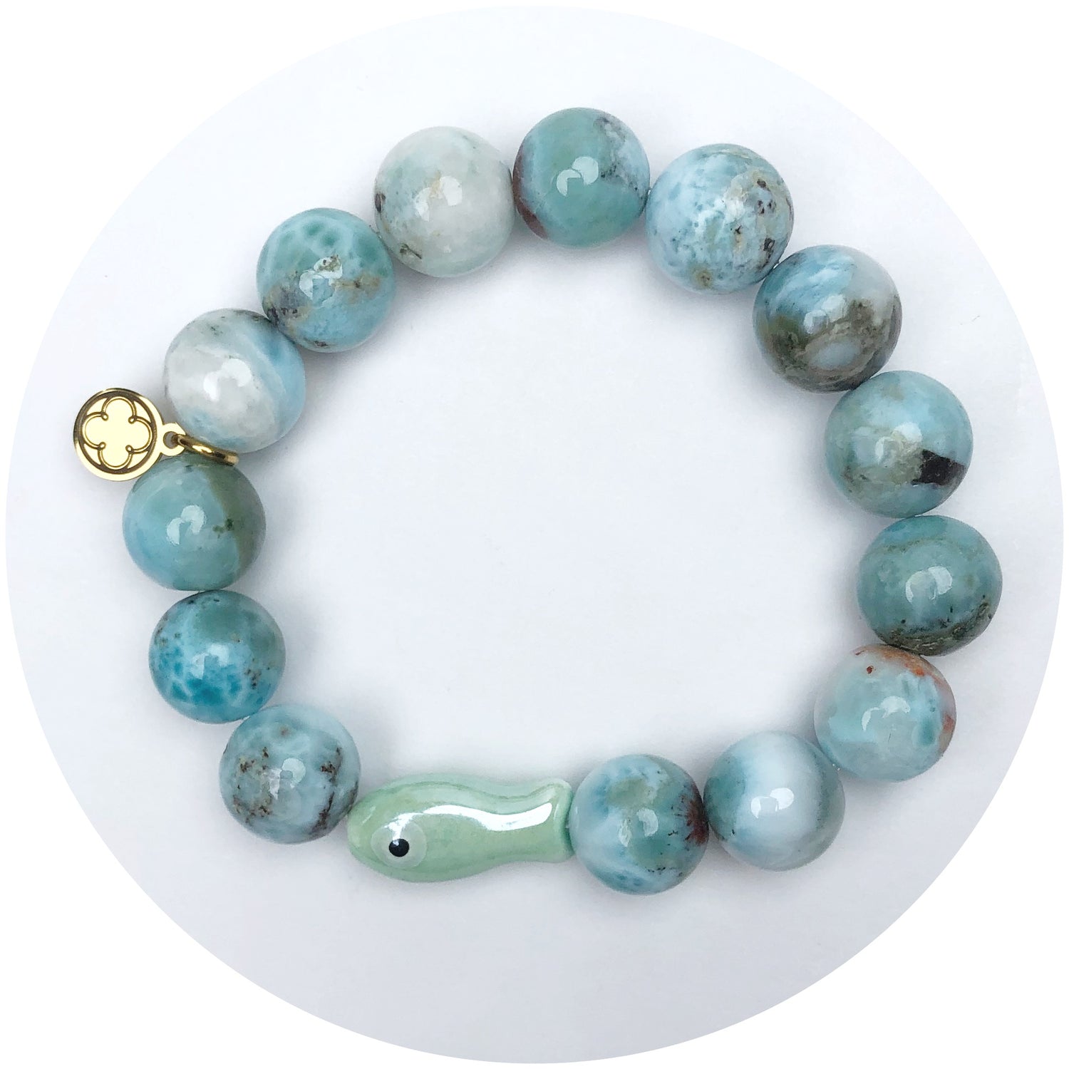 Soft Mist Seafoam with Mint Fish Ceramic