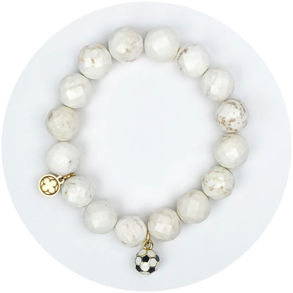 Matte Black Onyx with Soccer Ball Pendant