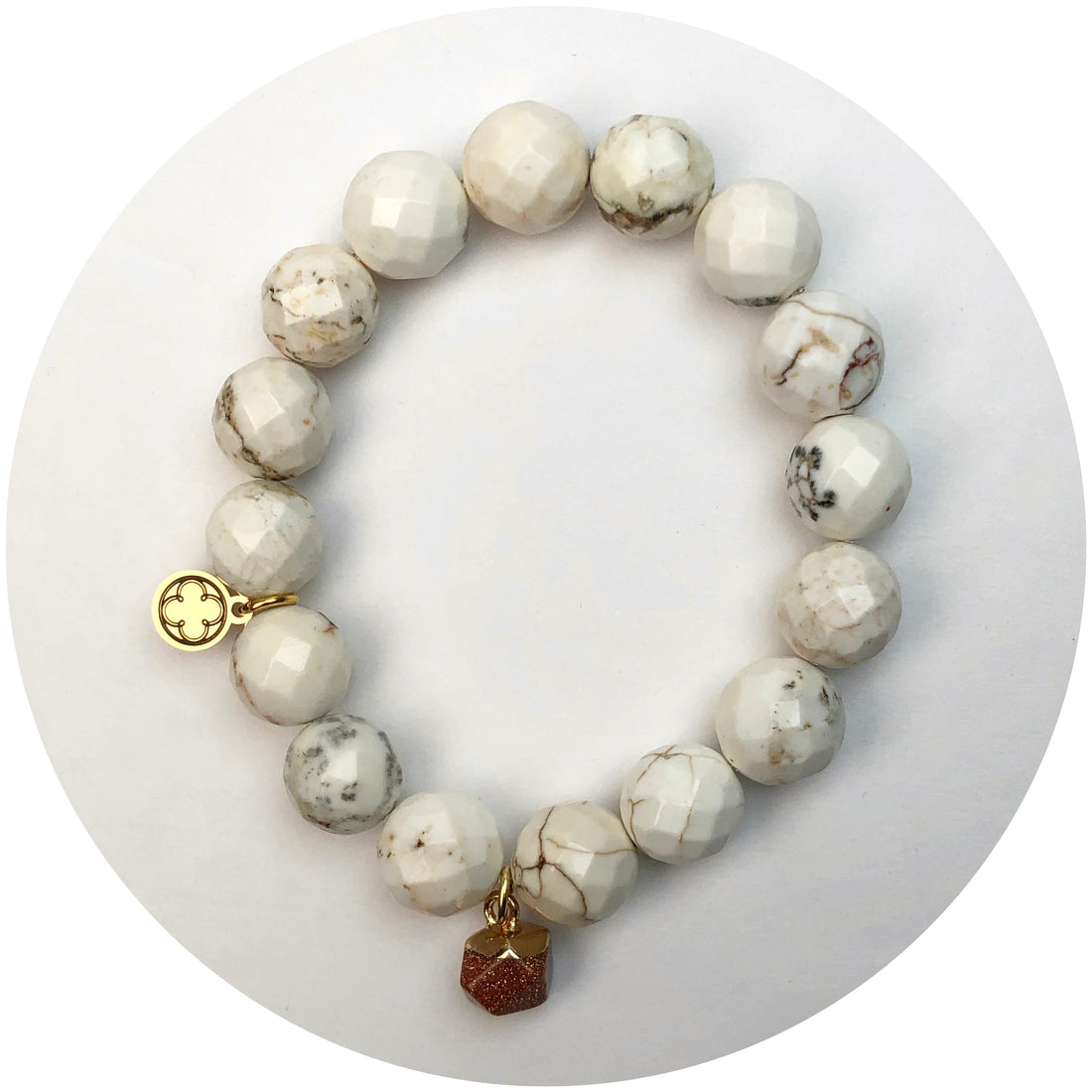 Moonbone Agate with Goldstone Pendant