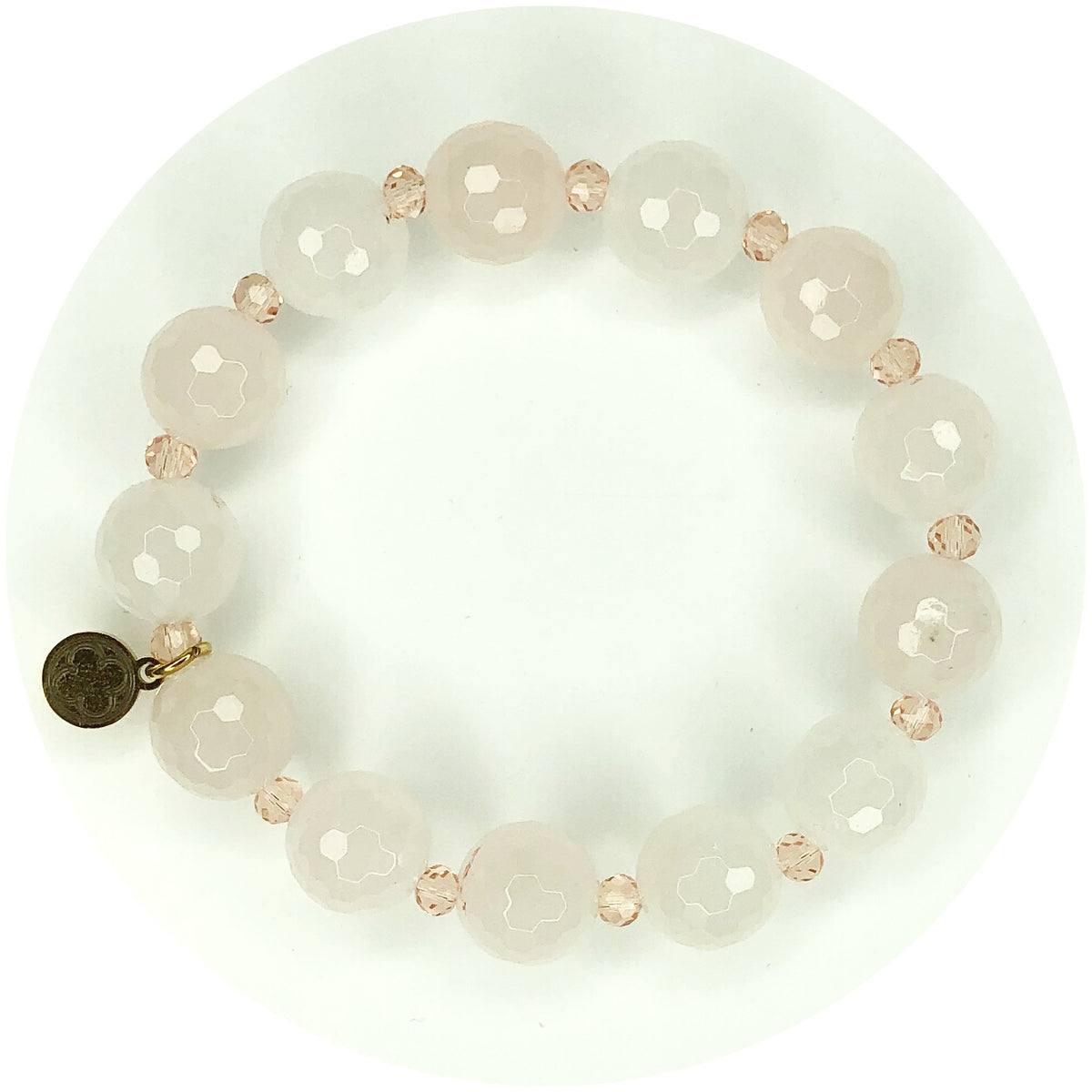 Blush Agate with Rosa Crystal Spacer
