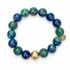 Azurite with Hammered Gold Accent on white studio background
