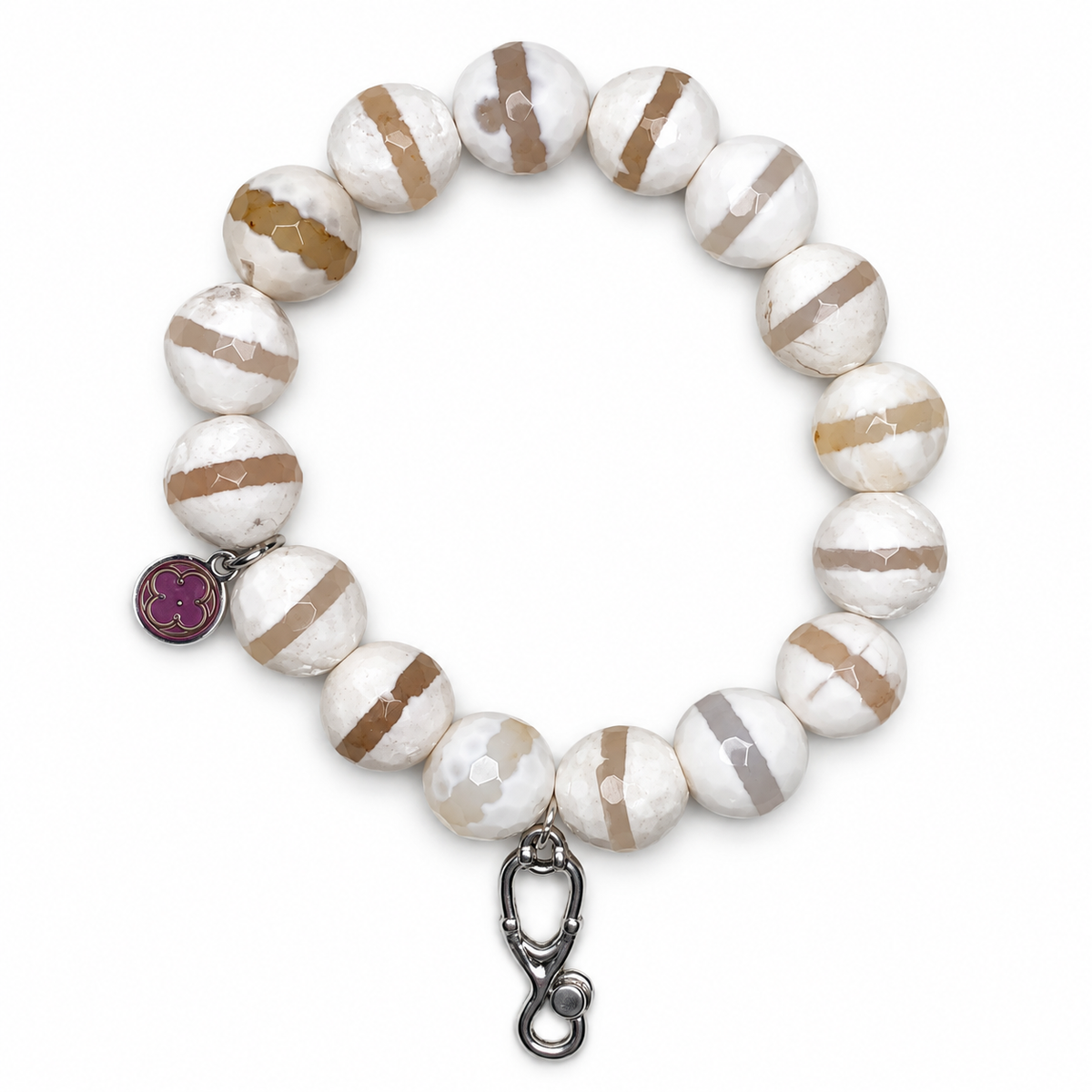 Snow Zebra Agate with Stethoscope Pendant