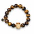 Tiger Eye with Fossil Coral Nugget Rock Candy on white studio background