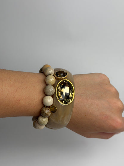 Serena Caramel Acrylic Bangle
