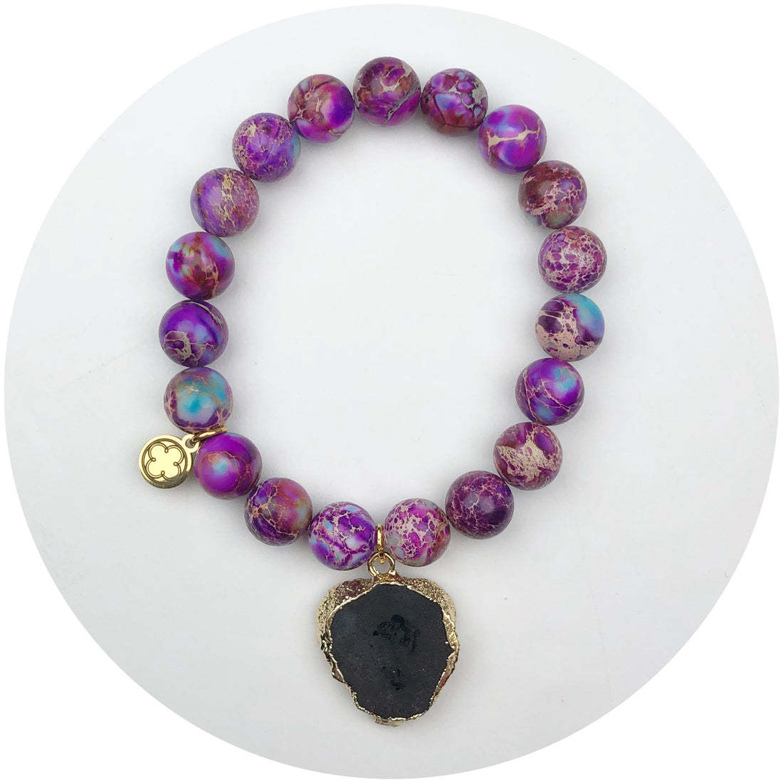 Imperial Mulberry with Black Quartz Pendant