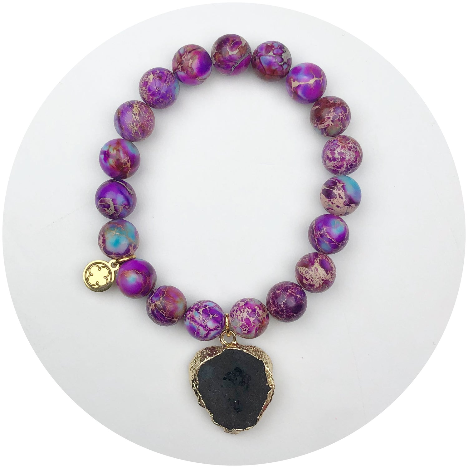 Imperial Mulberry with Black Quartz Pendant