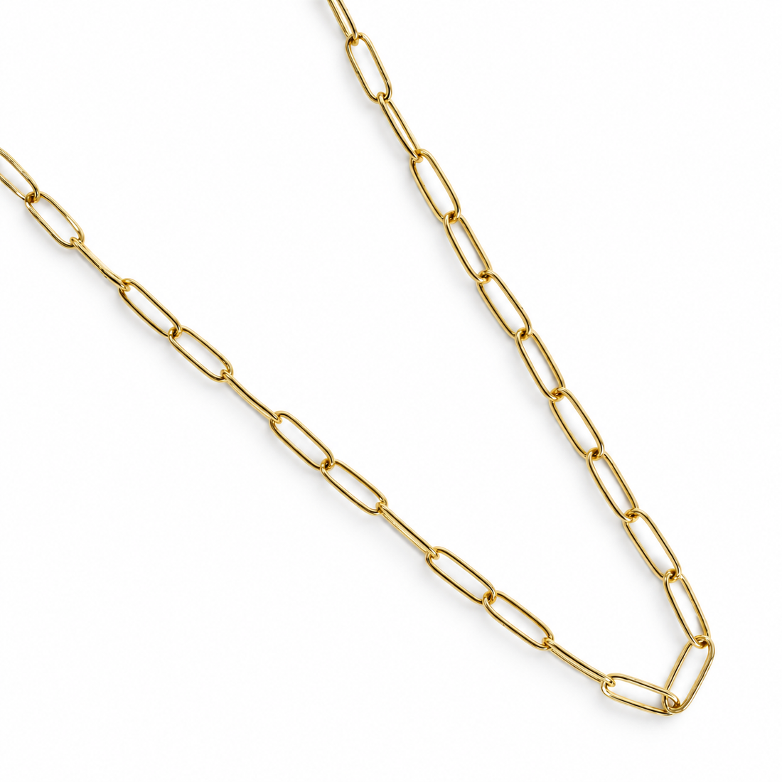 Oval Paperclip Chain Necklace studio photo