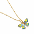 Camellia Yellow/Blue Enamel Butterfly Necklace studio photo