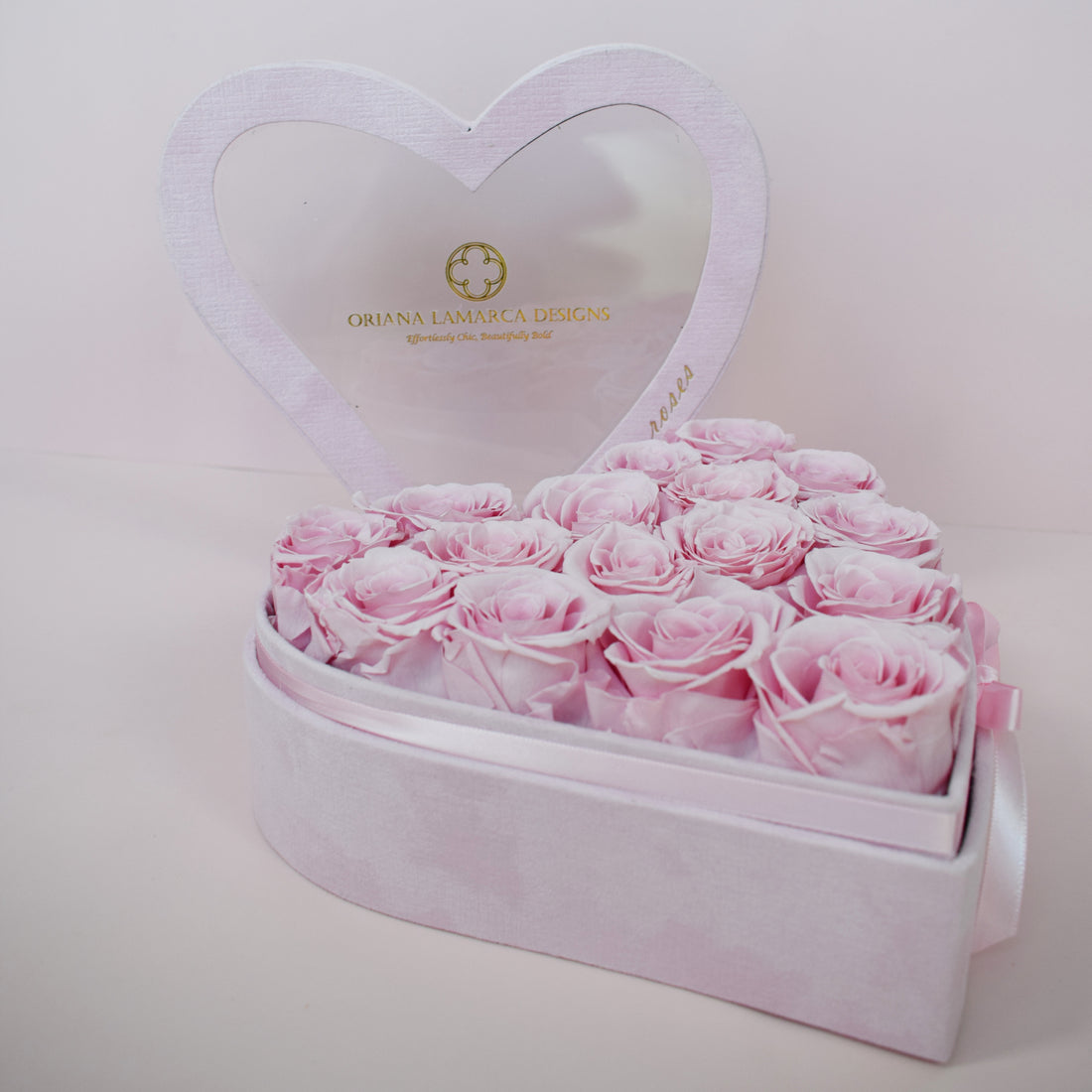Luxe Pink Roses in Velvet Keepsake Box