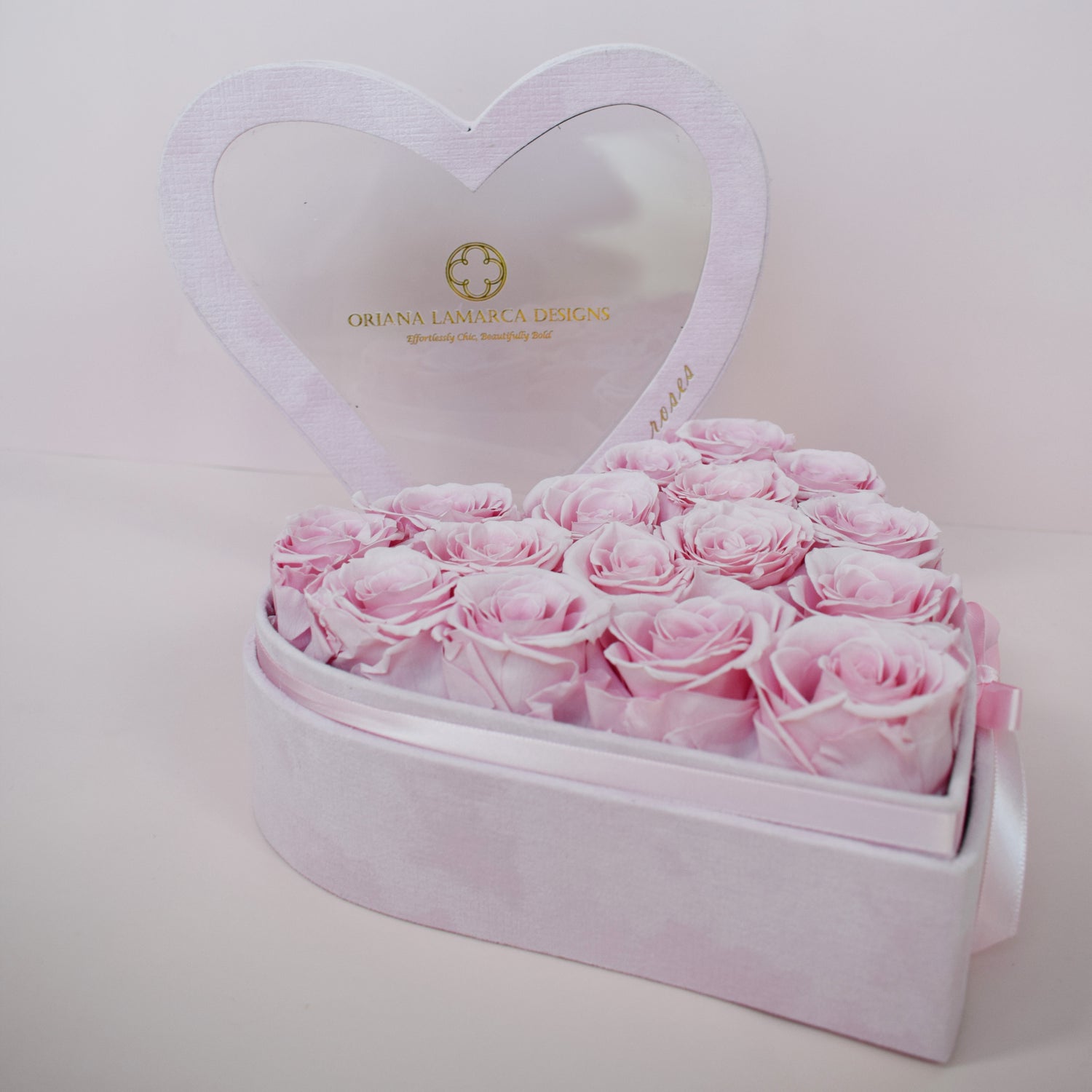 Luxe Pink Roses in Velvet Keepsake Box