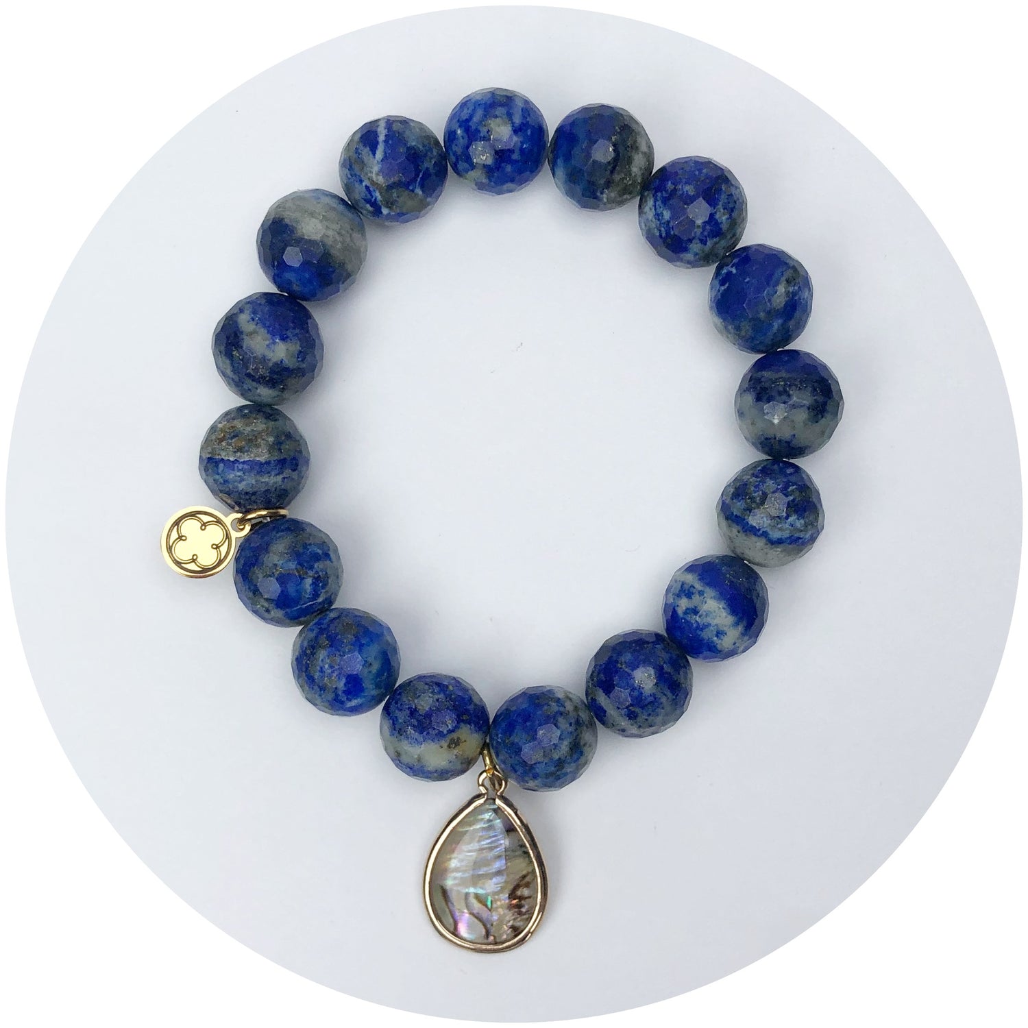 Ocean Agate with Abalone Tear Pendant