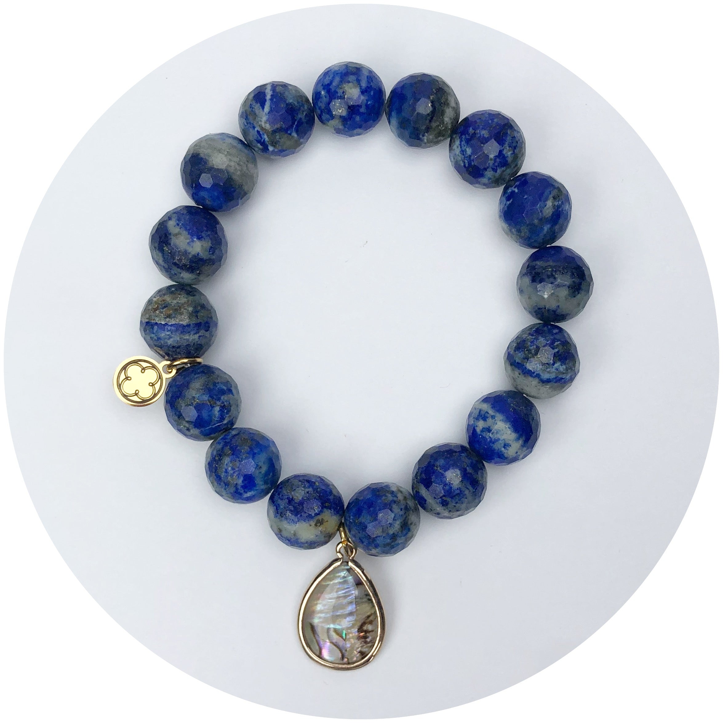 Ocean Agate with Abalone Tear Pendant