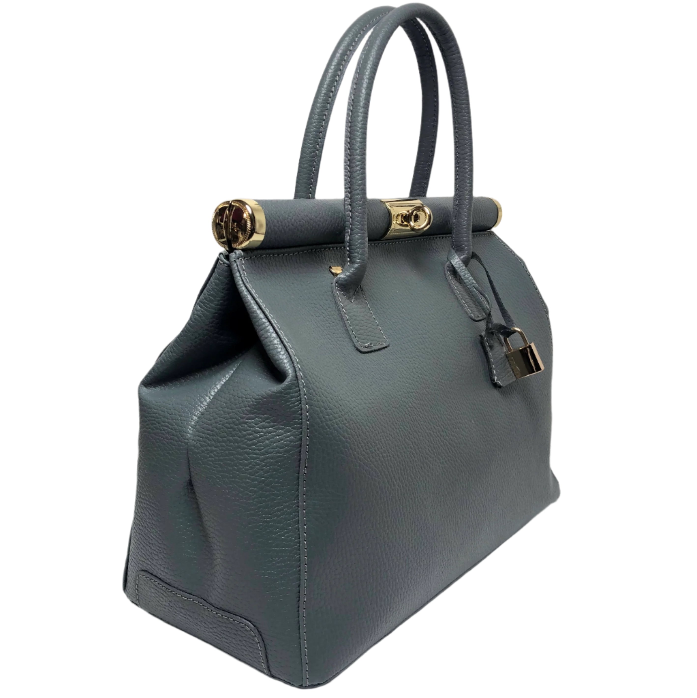 Caterina Smoky Grey Leather Handbag