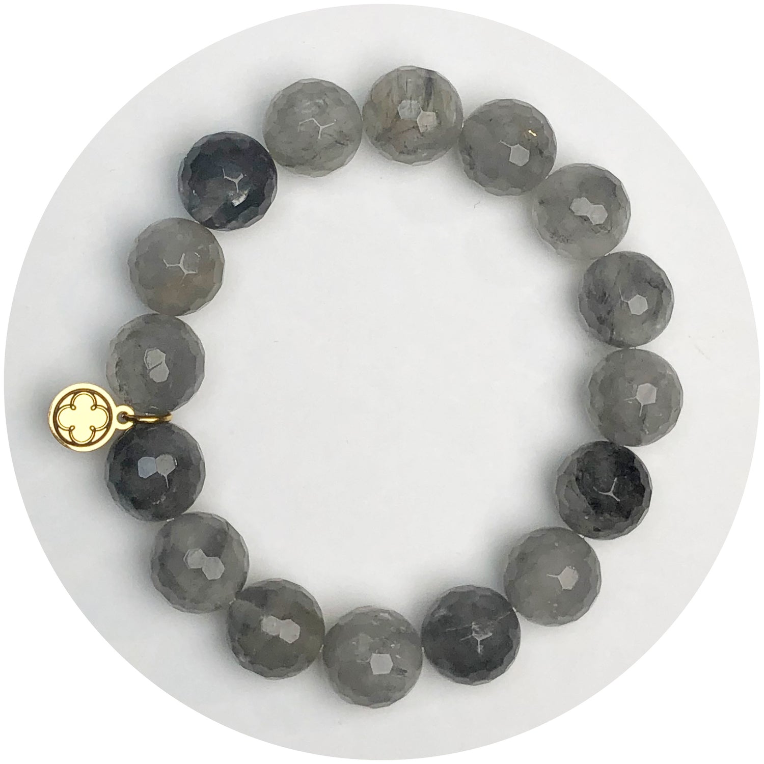 Grey Quartz Beaded Bracelet