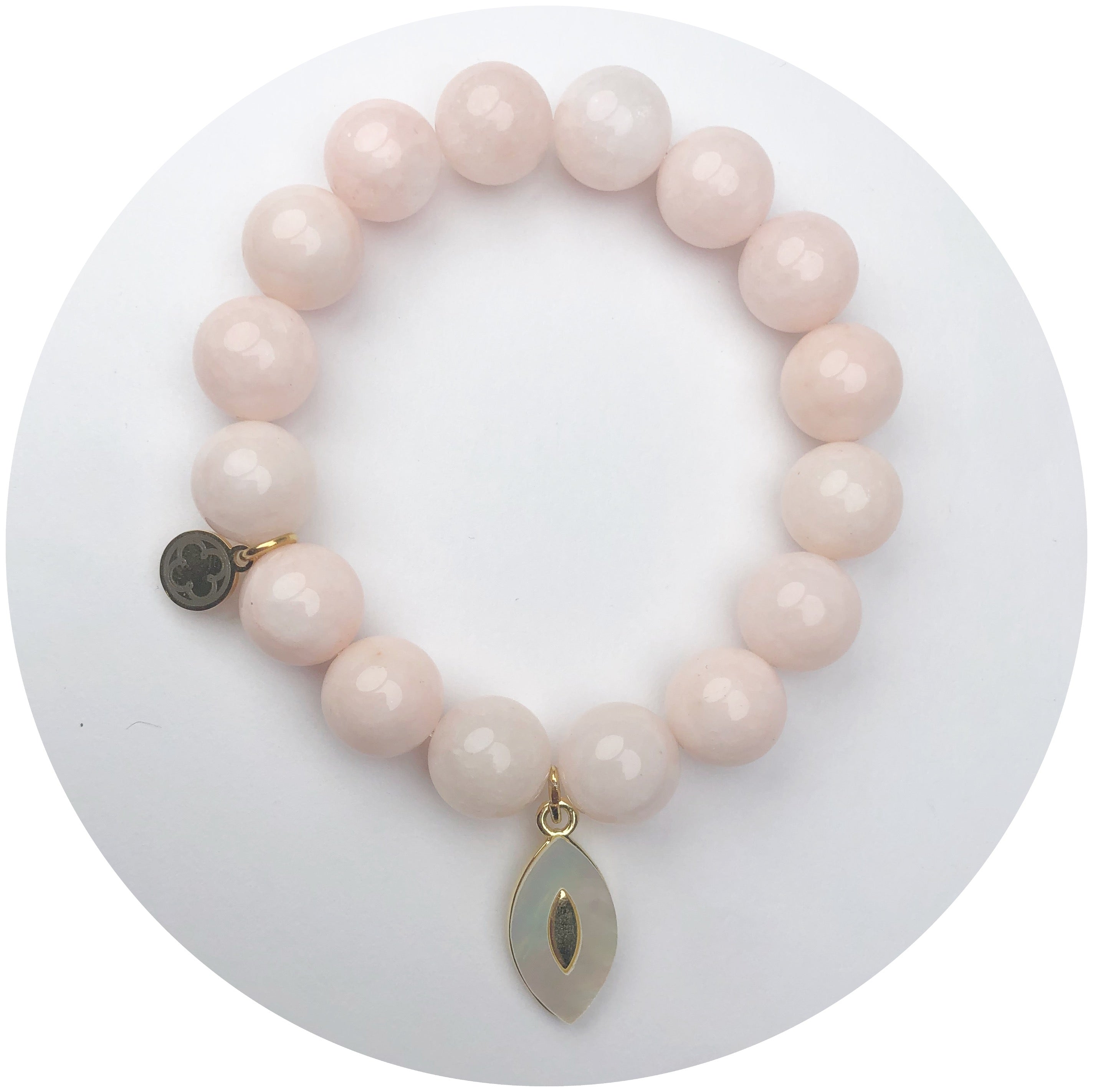 LIMITED EDITION Sunset Sorbet Jade with Mother of Pearl Diamond Pendant