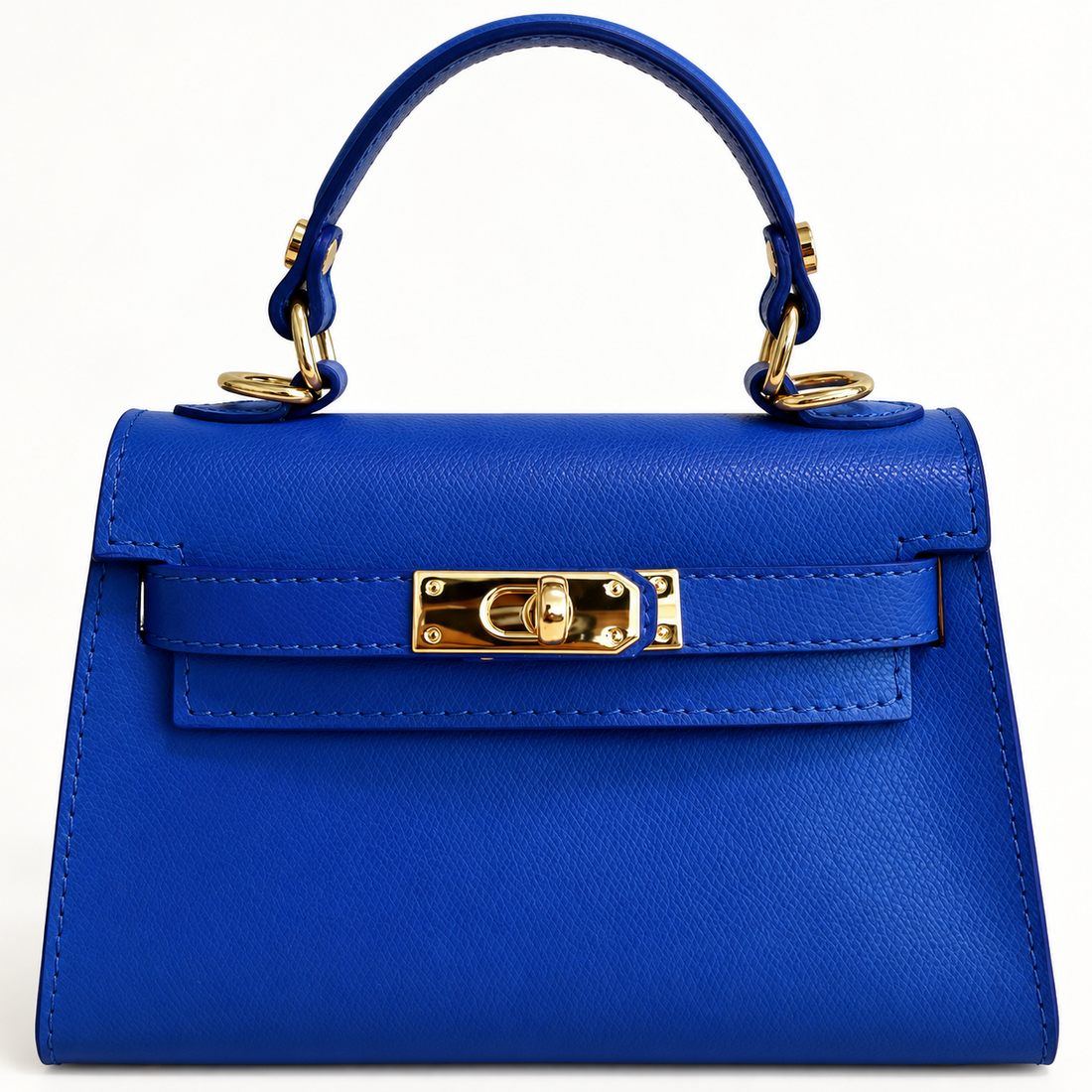 Sophie Electric Blue Leather Handbag on a clean studio background