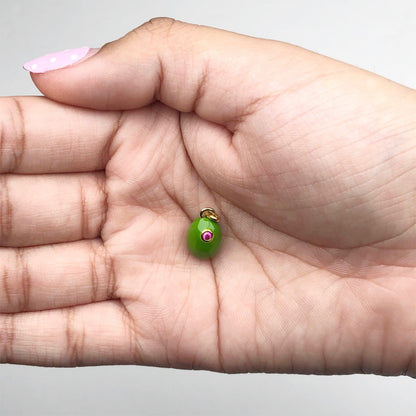 Olive Enamel Pendant