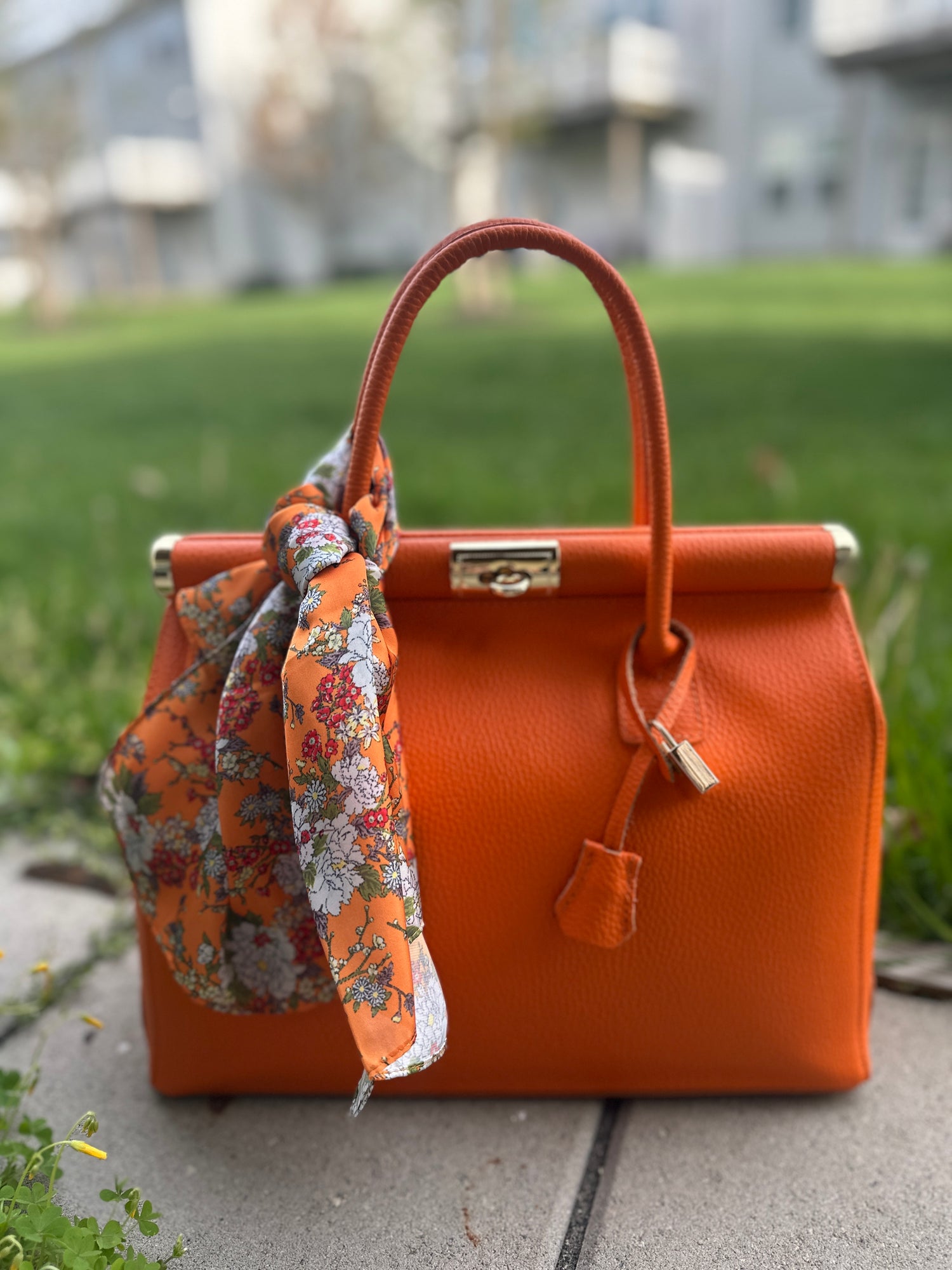 Caterina Orange Leather Handbag