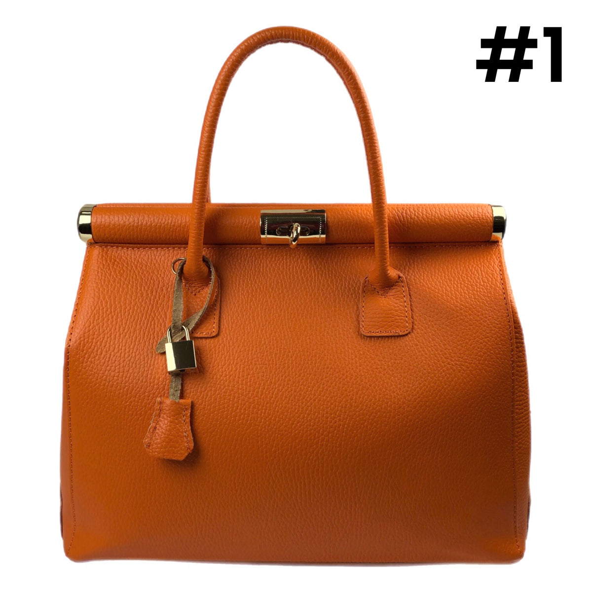 CATERINA ORANGE LEATHER BAG