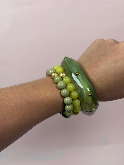 Lucia Green Acrylic Hinged Bangle