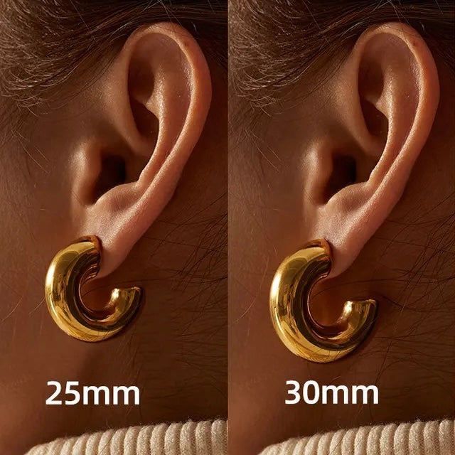 Small Tube Hoop Earring