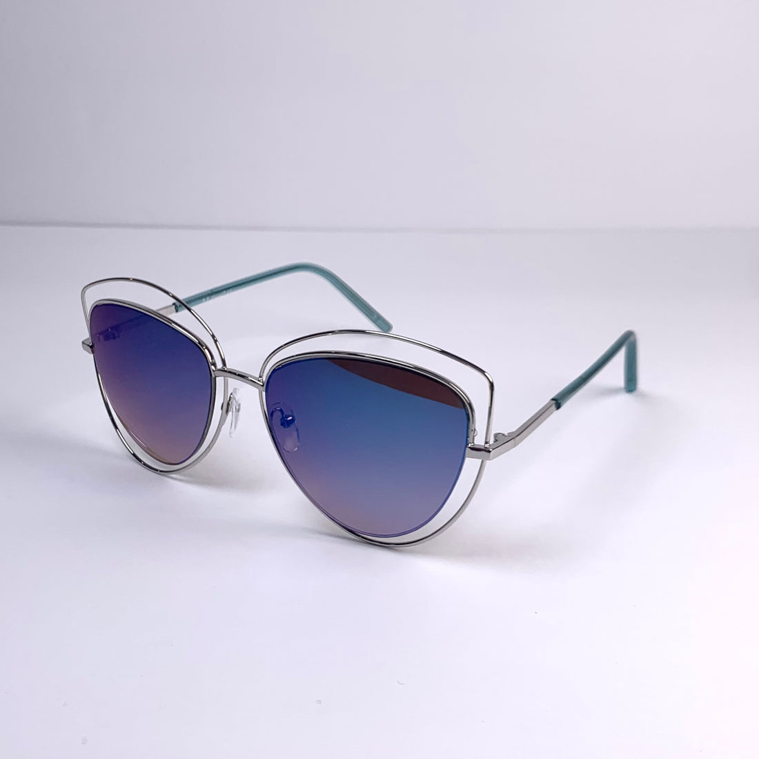 Blue Cateye Silhouette Sunglasses