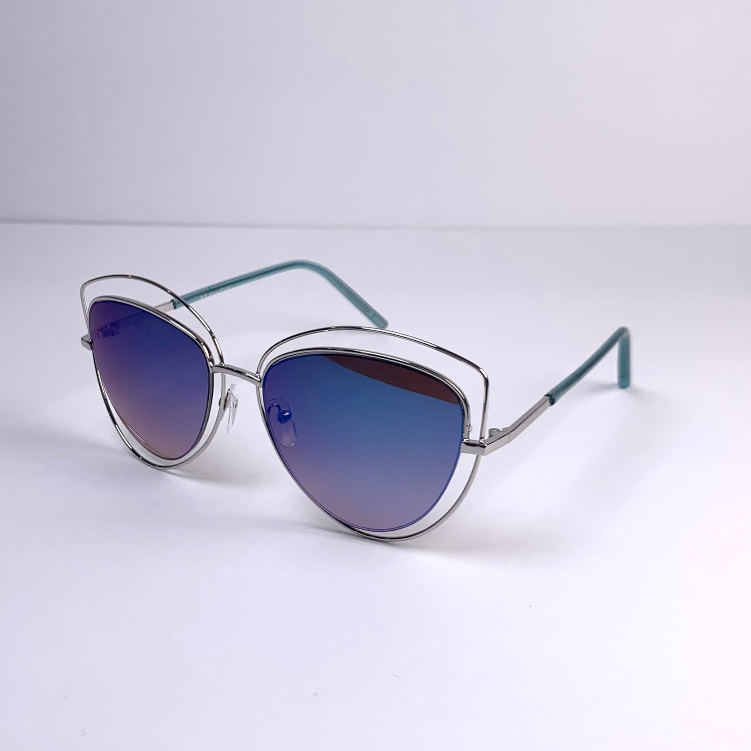 Blue Cateye Silhouette Sunglasses