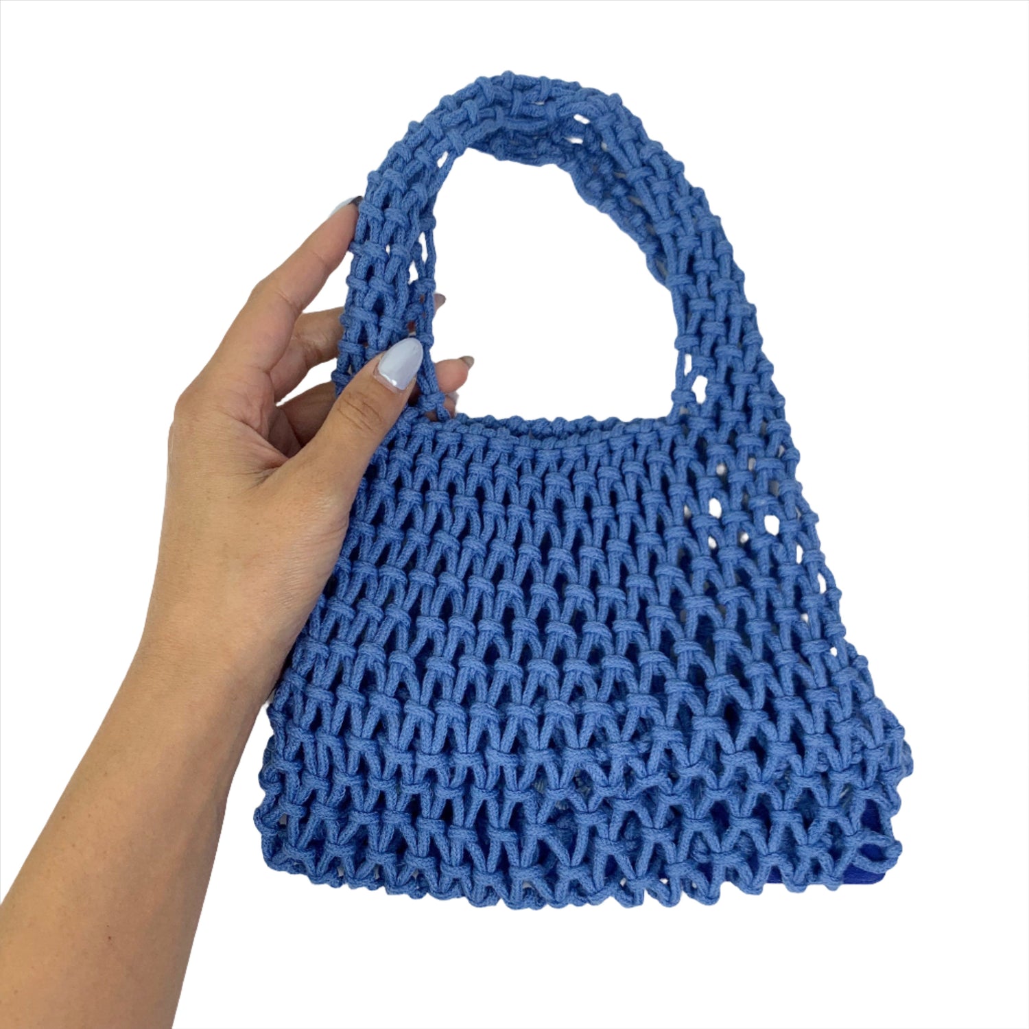 Catie Crochet Blue Mini Bag