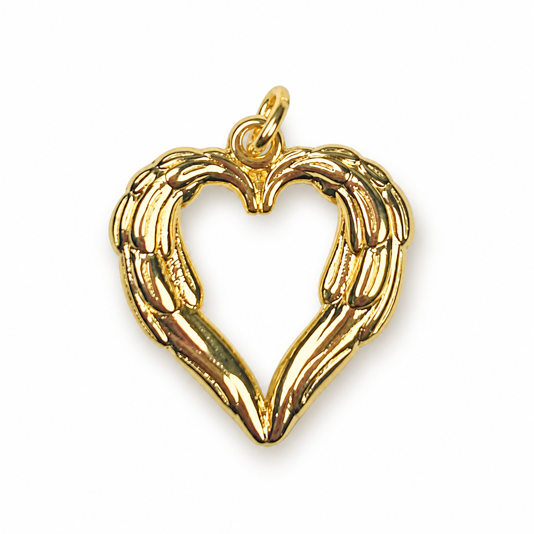 Gold Heart Angel Wings Pendant