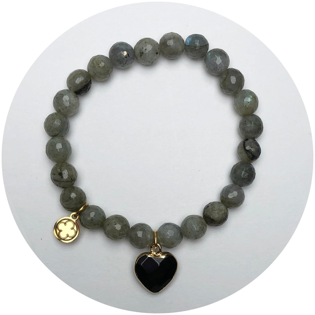 Grey Mako Quartz with Black Onyx Pendant