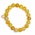 Yellow Agate Beaded Bracelet on white studio background
