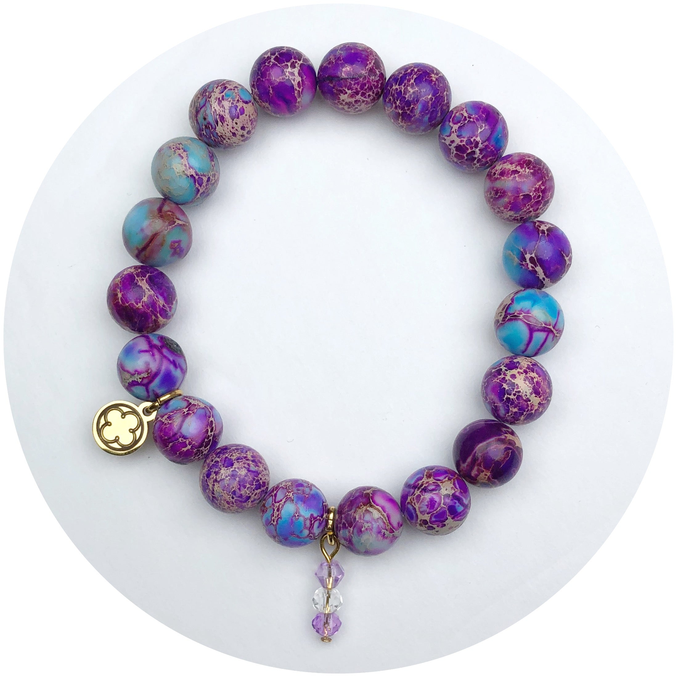Imperial Mulberry with Celestial Beaded Crystal Pendant