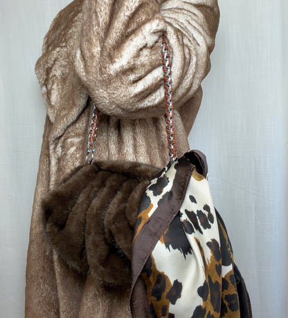 La Nuvola Brown Faux Mink Bag