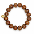 Tibetan Antique Brown Eye Beaded Bracelet on white studio background