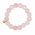 Rose Quartz Beaded Bracelet on white studio background