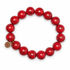 Red Howlite Beaded Bracelet on a white background
