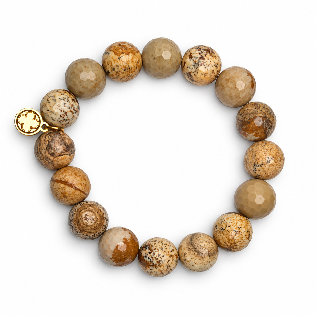 Picture Jasper Beaded Bracelet on white studio background